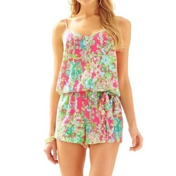 Lilly Pulitzer Floral Tank Romper - Picture 1 of 3
